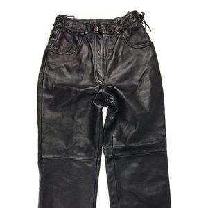 FLYING BIKERS Womens Motorcycle Leather Pants